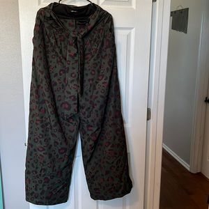 Wide leg trousers; animal print